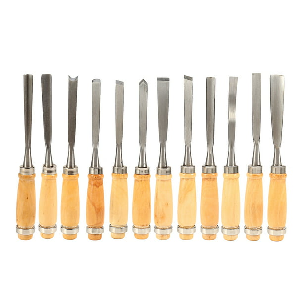 12pcs Wood Carving Hand Chisel Woodworking Professional Lathe Gouges Tool 